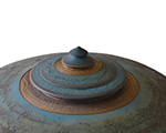 Detail: Blue + Gold Templetop Vessel, 21cm x 55cm