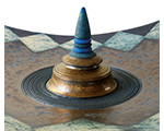 Detail: Contained Space, Blue + gold, 21cm x 55cm x 55cm