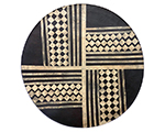 Black and Cream Zig Zag Dish, 50cm diameter