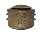 Gold Lidded Vessel, 9 Studs, 16cm x 20cm